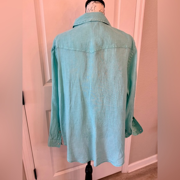 Sundance teal Women's snap Shirt - Picture 4 of 6